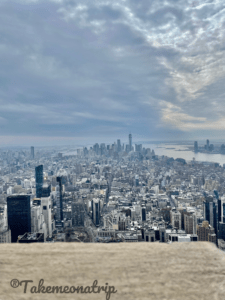 Vista di Manhattan e del distretto finanziario dalla cima dell'Empire State Building"